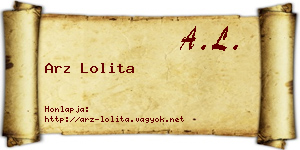 Arz Lolita névjegykártya